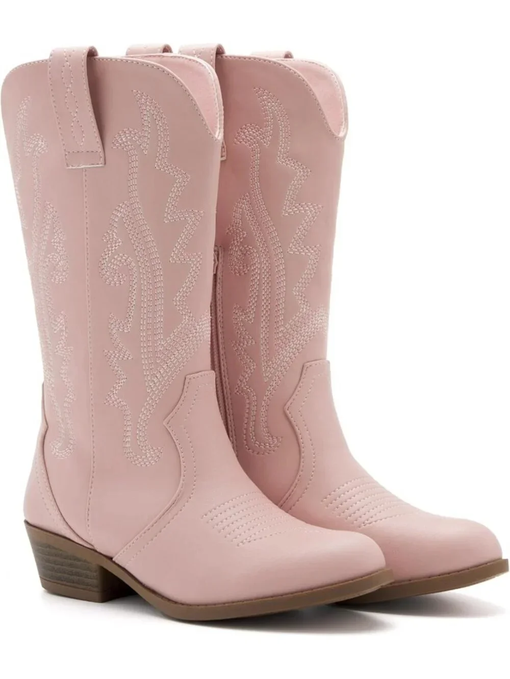 Embroidered Western Cowgirl Boots for Girls - Mid Calf Riding Shoes, Kids'